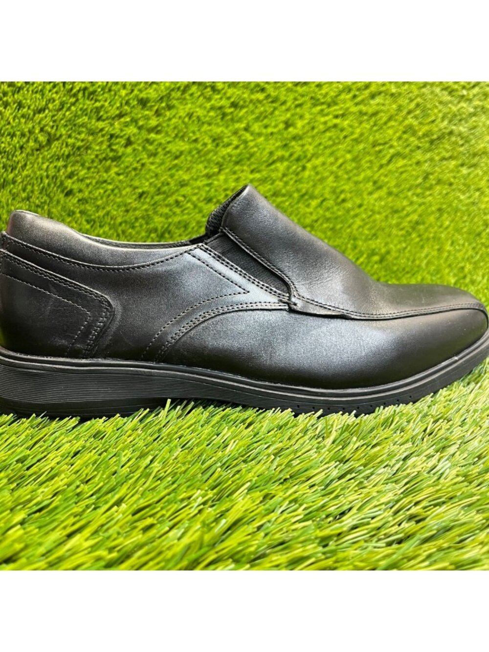 Nunn Bush Kore Pro Mens Size 9.5 Black Casual Classic Moc Toe Slip On Shoes